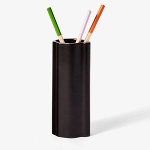 NWT Areaware Assembly Desk Vessel Black Stoneware Alex Proba Design Vase